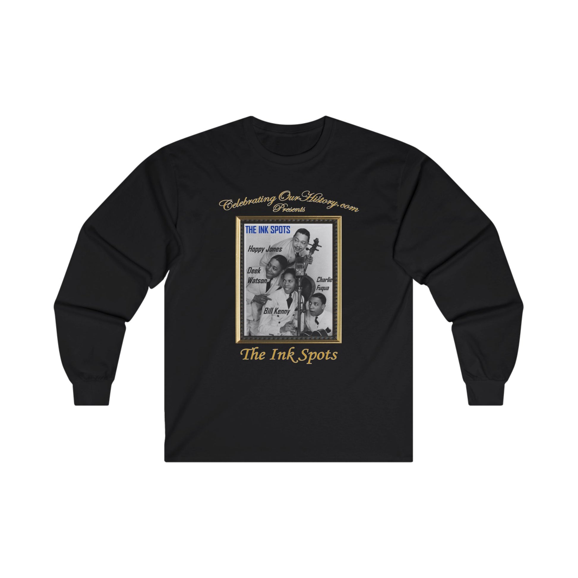 The Ink Spots - Ashbury Park - Front and Back Printed Concert Style Long Sleeve T-Shirt