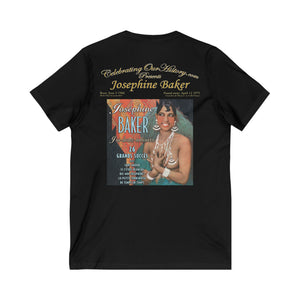 Josephine Baker - J'ai Deux Amours - Front and Back Printed Concert Style V-Neck T-Shirt
