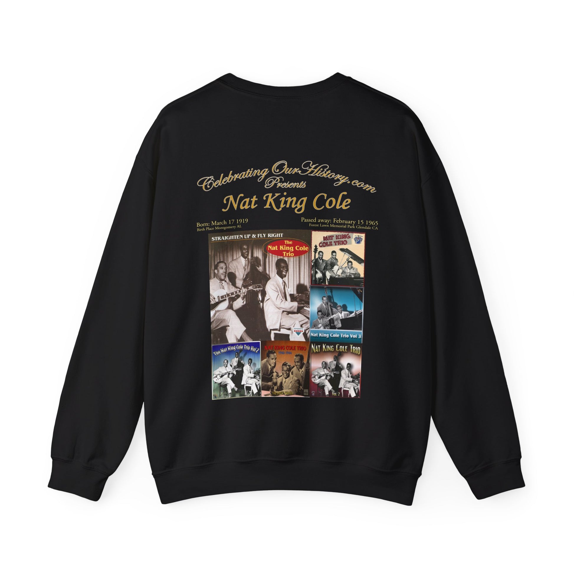 Nat King Cole - The Nat King Cole Trio -  Front and Back Printed Concert Style Sweatshirt