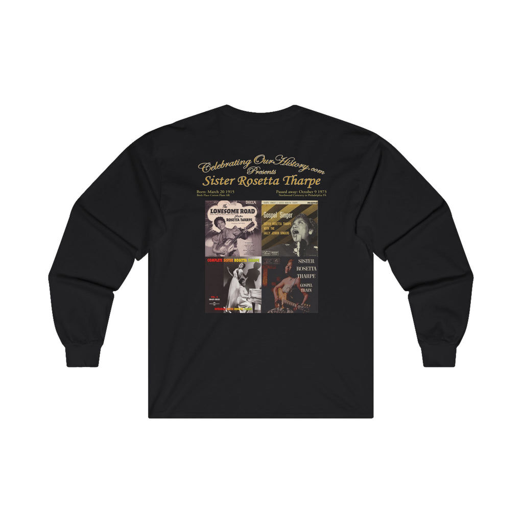 Sister Rosetta Tharpe - Four Albums - Front and Back Printed Concert Style Long Sleeve T-Shirt