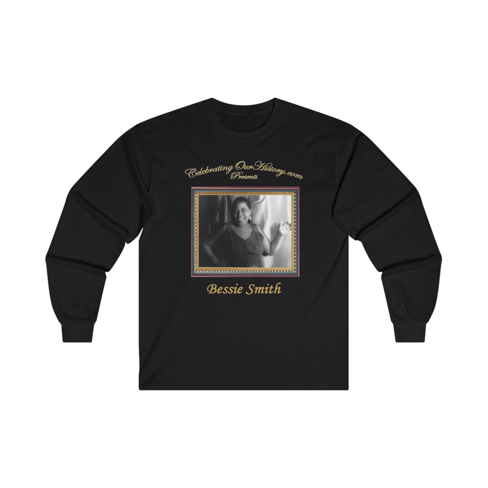 Bessie Smith - Rocking Chair Blues - Front and Back Printed Concert Style Long Sleeve T-Shirt