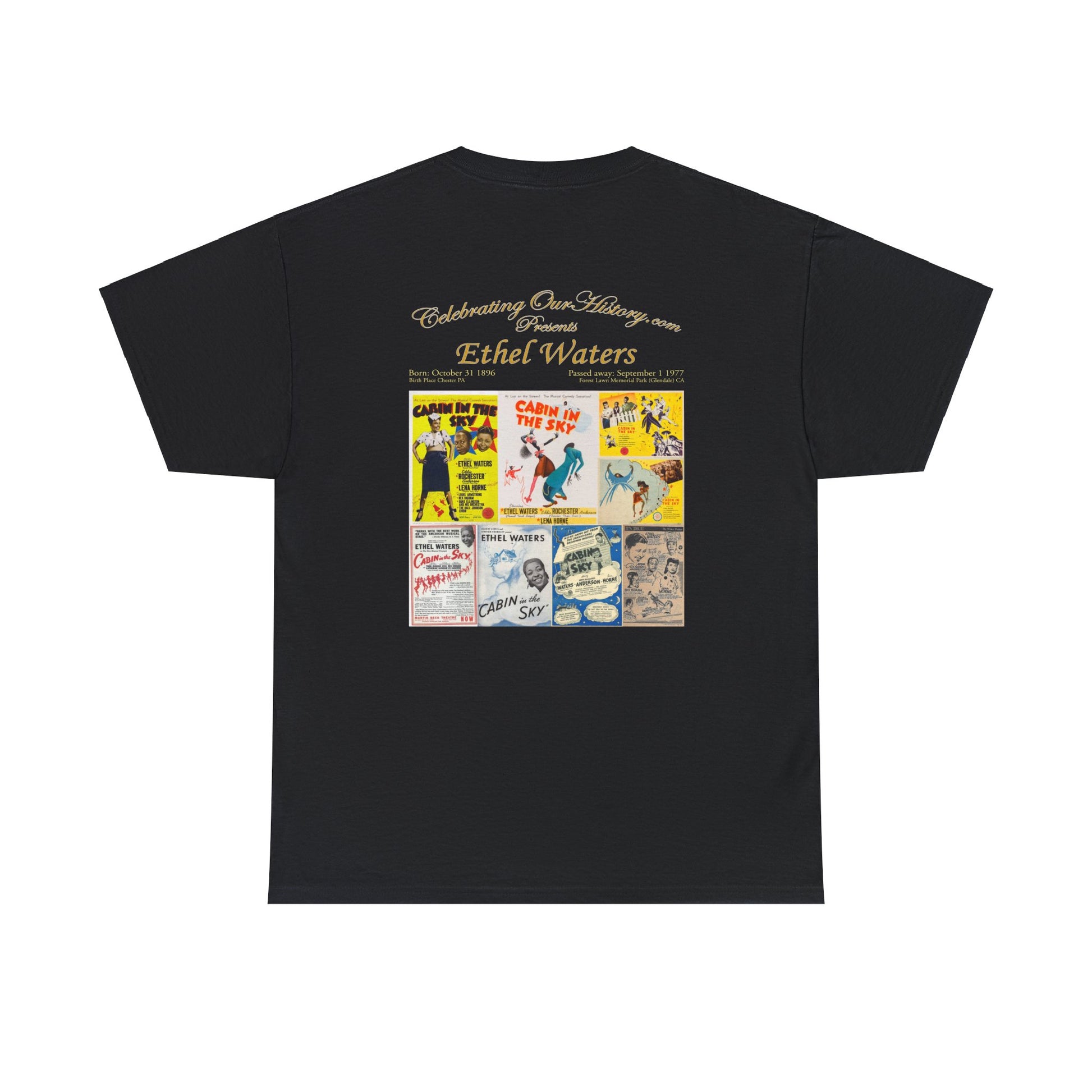 Ethel Waters - Cabin in the Sky (1943) -  Front and Back Printed Concert Style T-Shirt