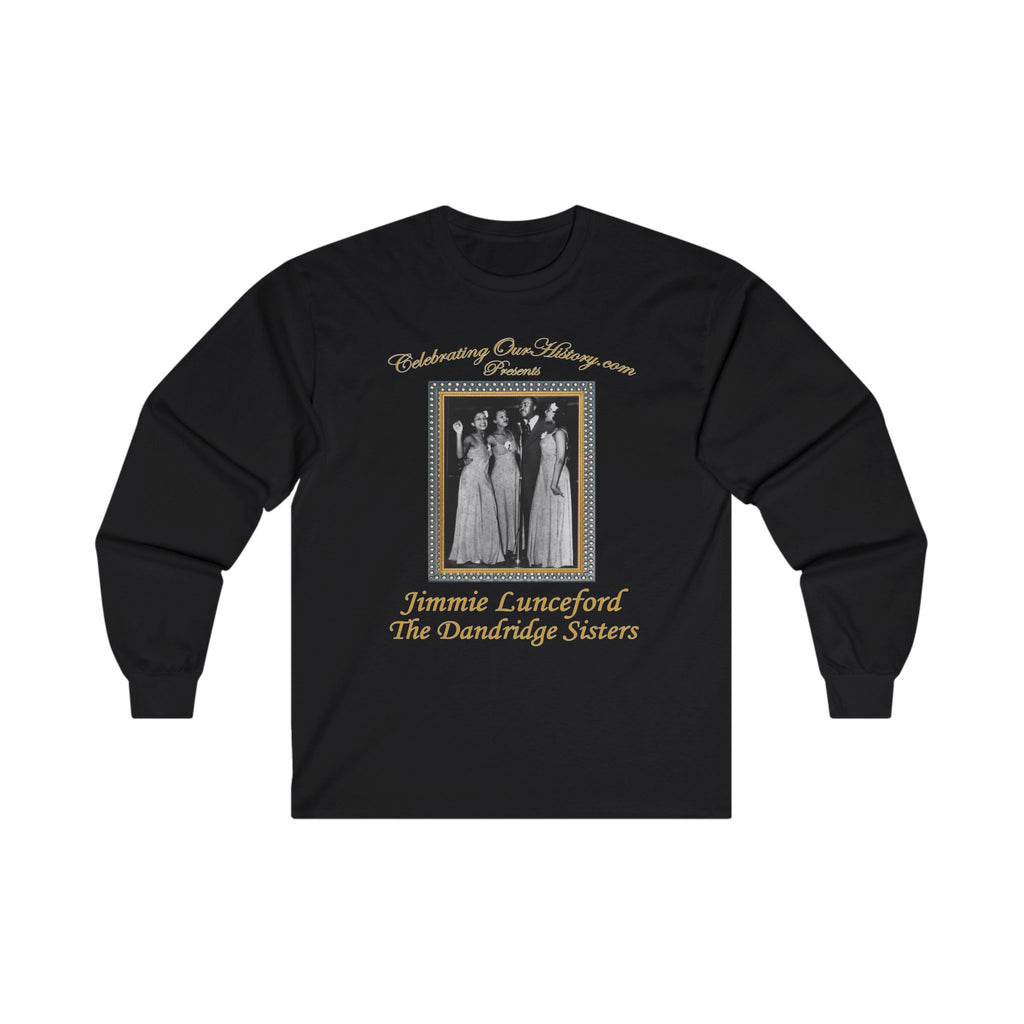 Jimmie Lunceford And The Dandridge Sisters - Four Records - Front and Back Printed Concert Style Long Sleeve T-Shirt