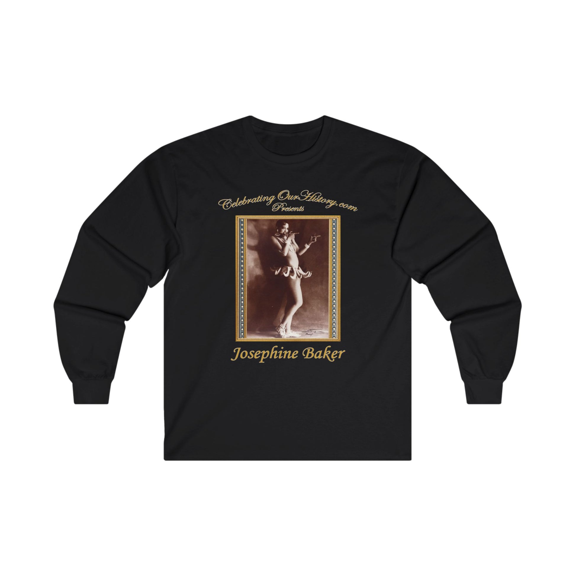 Josephine Baker - J'ai Deux Amours - Front and Back Printed Concert Style Long Sleeve T-Shirt