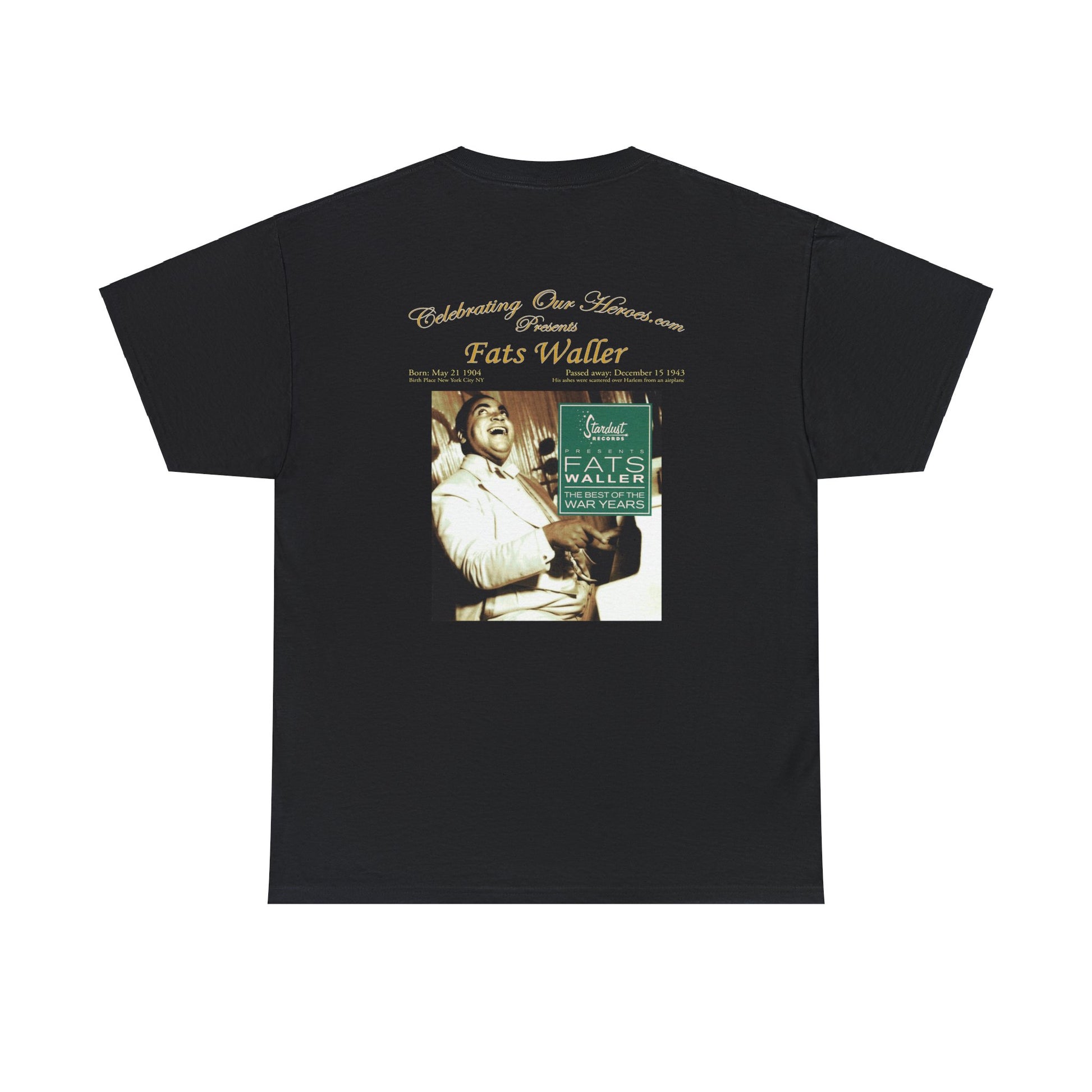 Fats Waller - The Best Of The War Years -  Front and Back Printed Concert Style T-Shirt