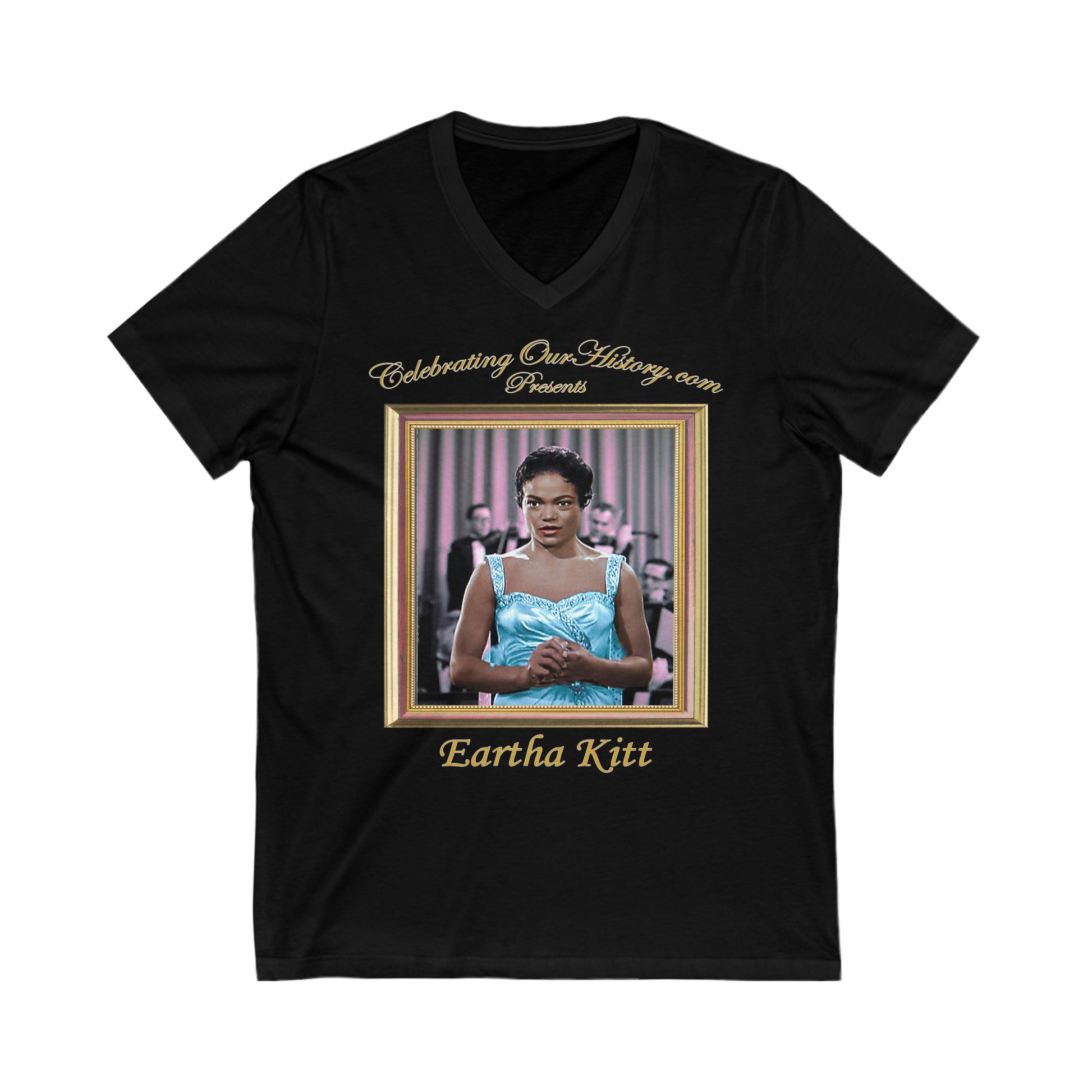 Eartha Kitt - St. Louis Blues (1958) - Front and Back Printed Concert Style V-Neck T-Shirt