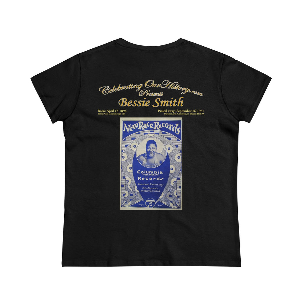 Bessie Smith - New Race Records -  Front and Back Printed Concert Style Women's T-Shirt