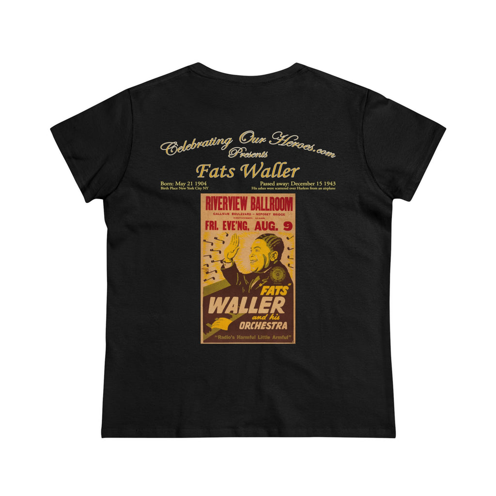 Fats Waller - Riverview Ballroom -  Front and Back Printed Concert Style Women's T-Shirt