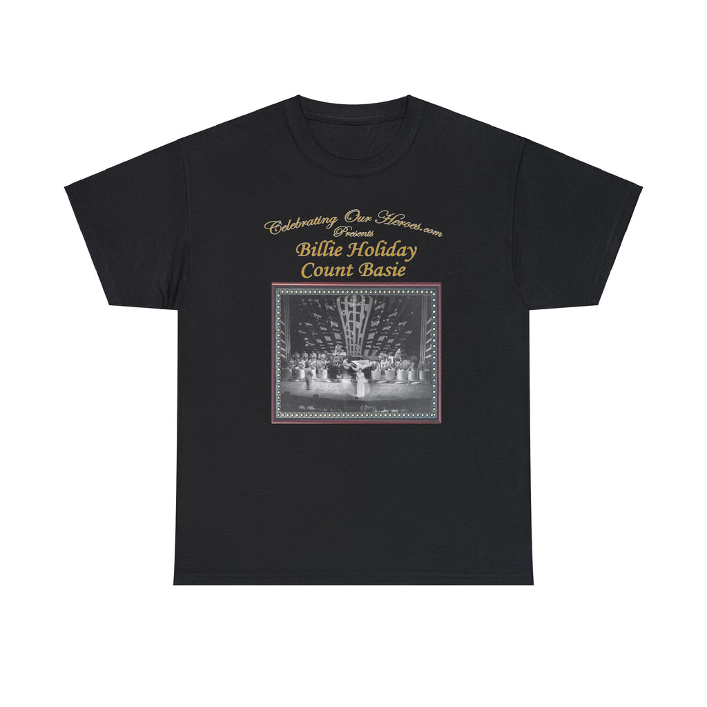Billie Holiday And Count Basie - History Of Jazz -  Front and Back Printed Concert Style T-Shirt