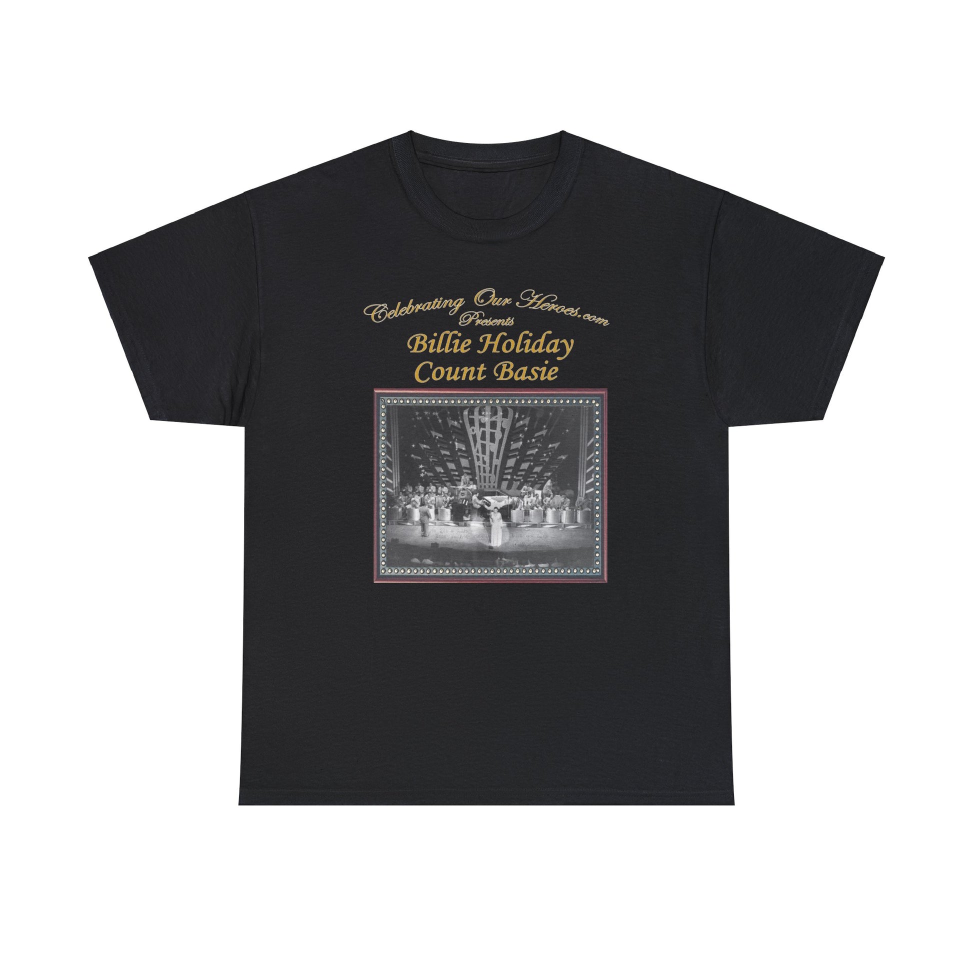 Billie Holiday And Count Basie - History Of Jazz -  Front and Back Printed Concert Style T-Shirt