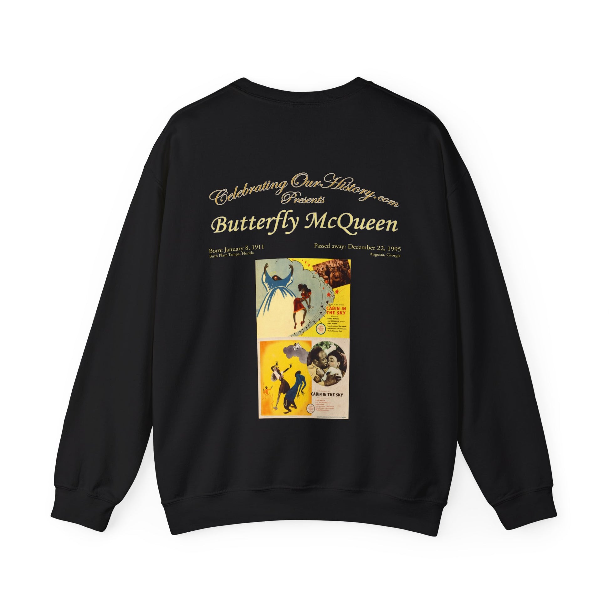 Butterfly McQueen - Cabin in the Sky (1943) -  Front and Back Printed Concert Style Sweatshirt