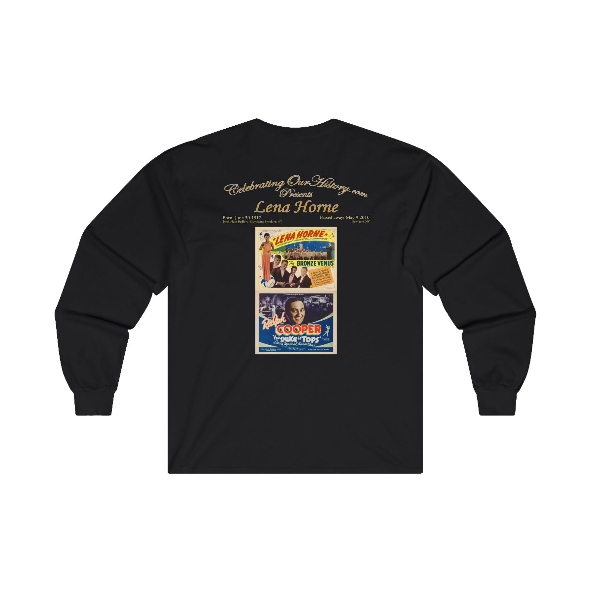 Lena Horne - The Duke Is Tops (1938) - Front and Back Printed Concert Style Long Sleeve T-Shirt