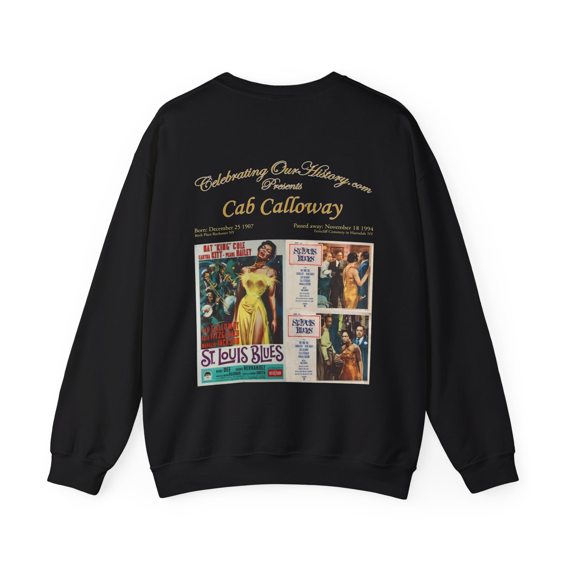 Cab Calloway - St. Louis Blues (1958) -  Front and Back Printed Concert Style Sweatshirt