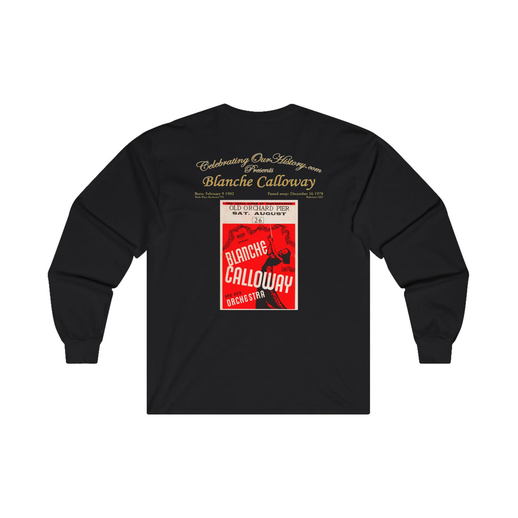 Blanche Calloway - Old Orchard Pier - Front and Back Printed Concert Style Long Sleeve T-Shirt