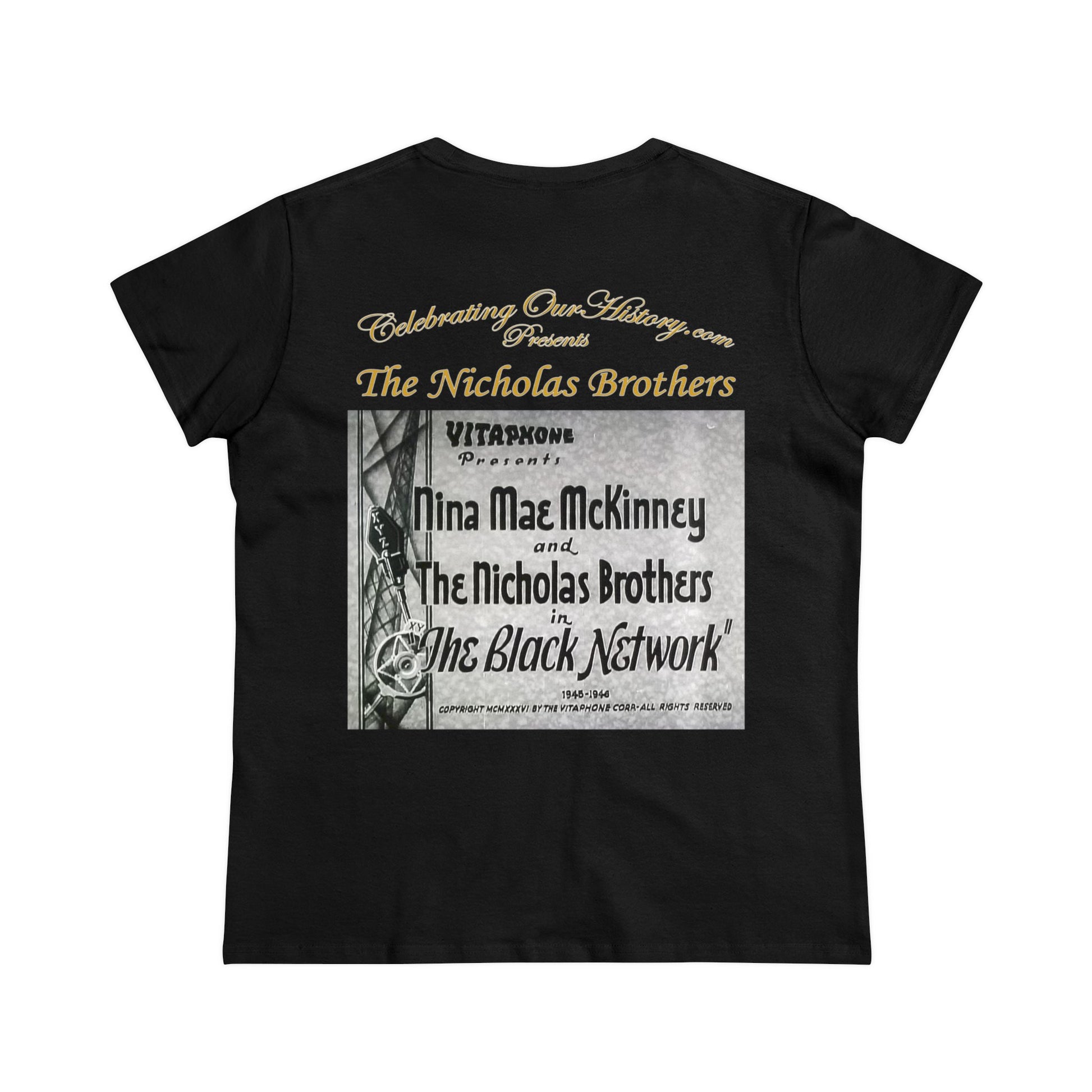 The Nicholas Brothers - The Black Network -  Front and Back Printed Concert Style Women's T-Shirt
