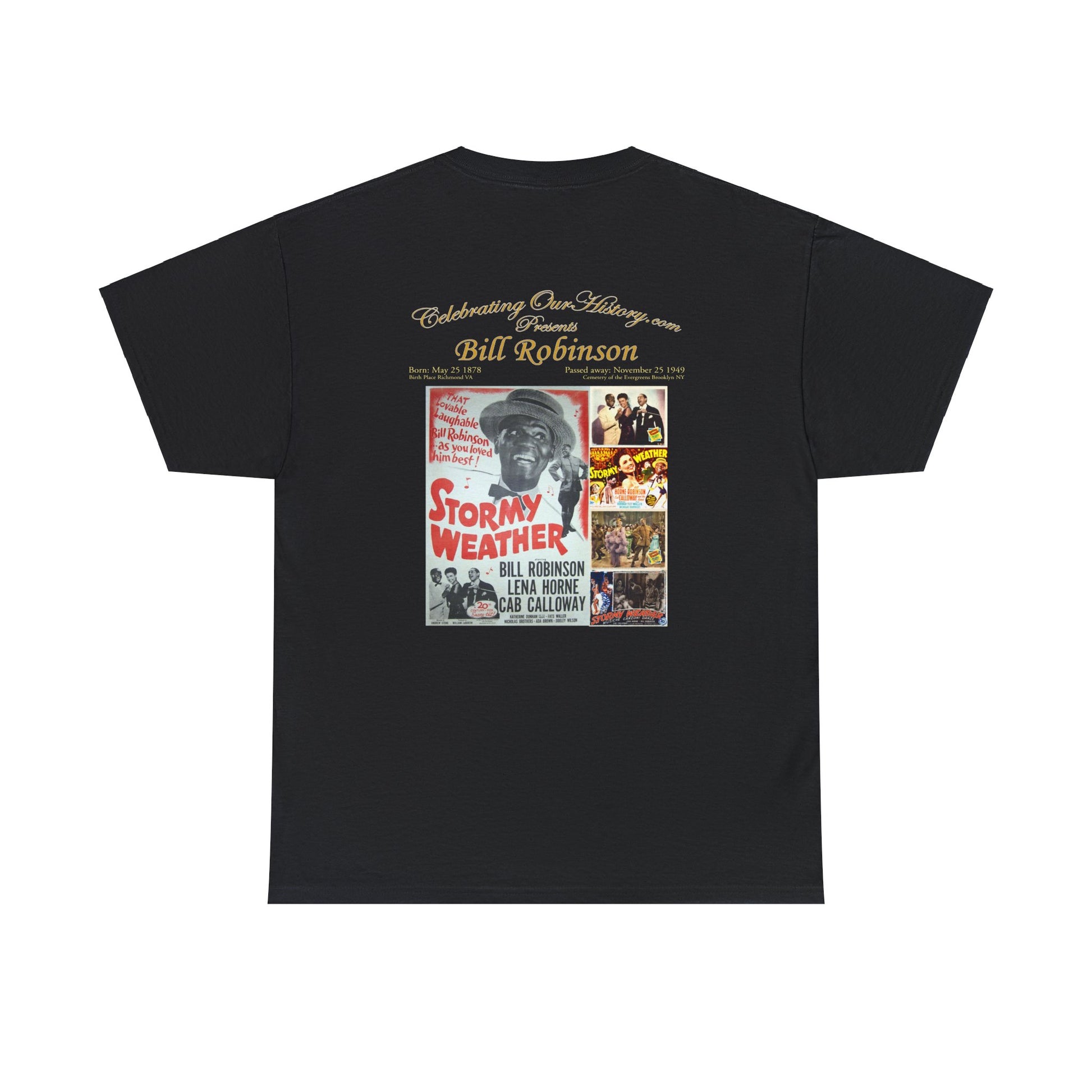 Bill Robinson - Stormy Weather (1943) -  Front and Back Printed Concert Style T-Shirt