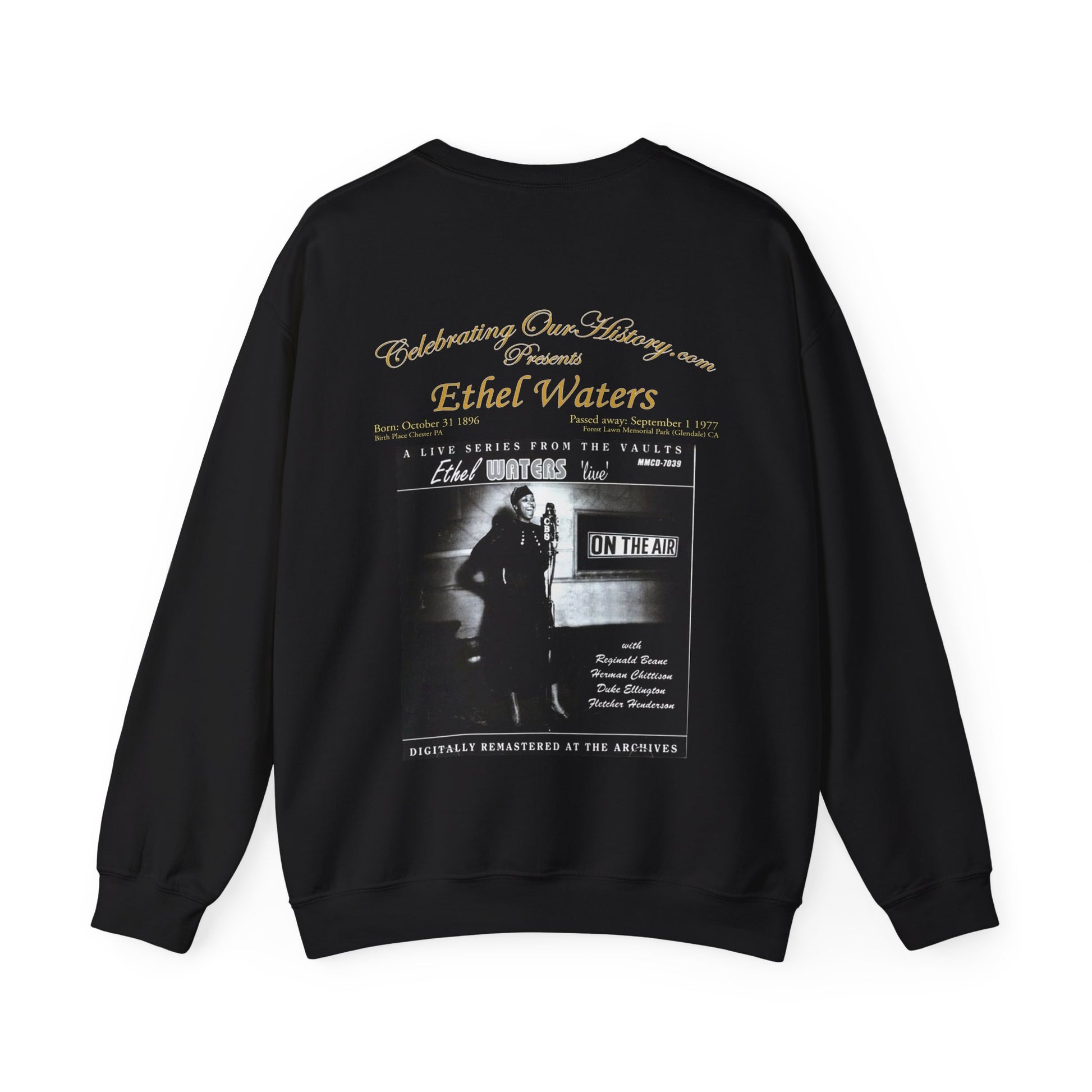 Ethel Waters - Ethel Waters Live -  Front and Back Printed Concert Style Sweatshirt