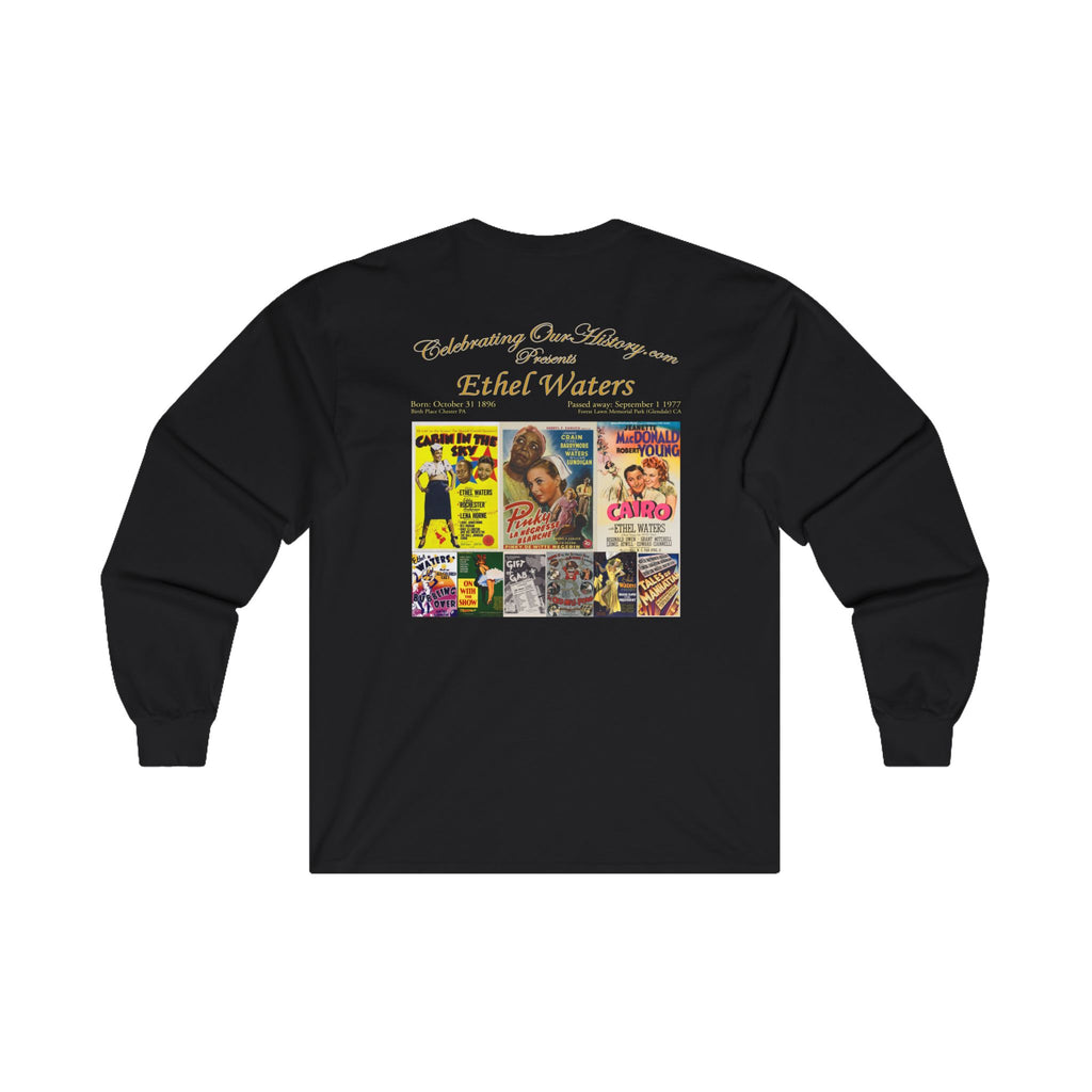 Ethel Waters - Nine Movie Posters - Front and Back Printed Concert Style Long Sleeve T-Shirt