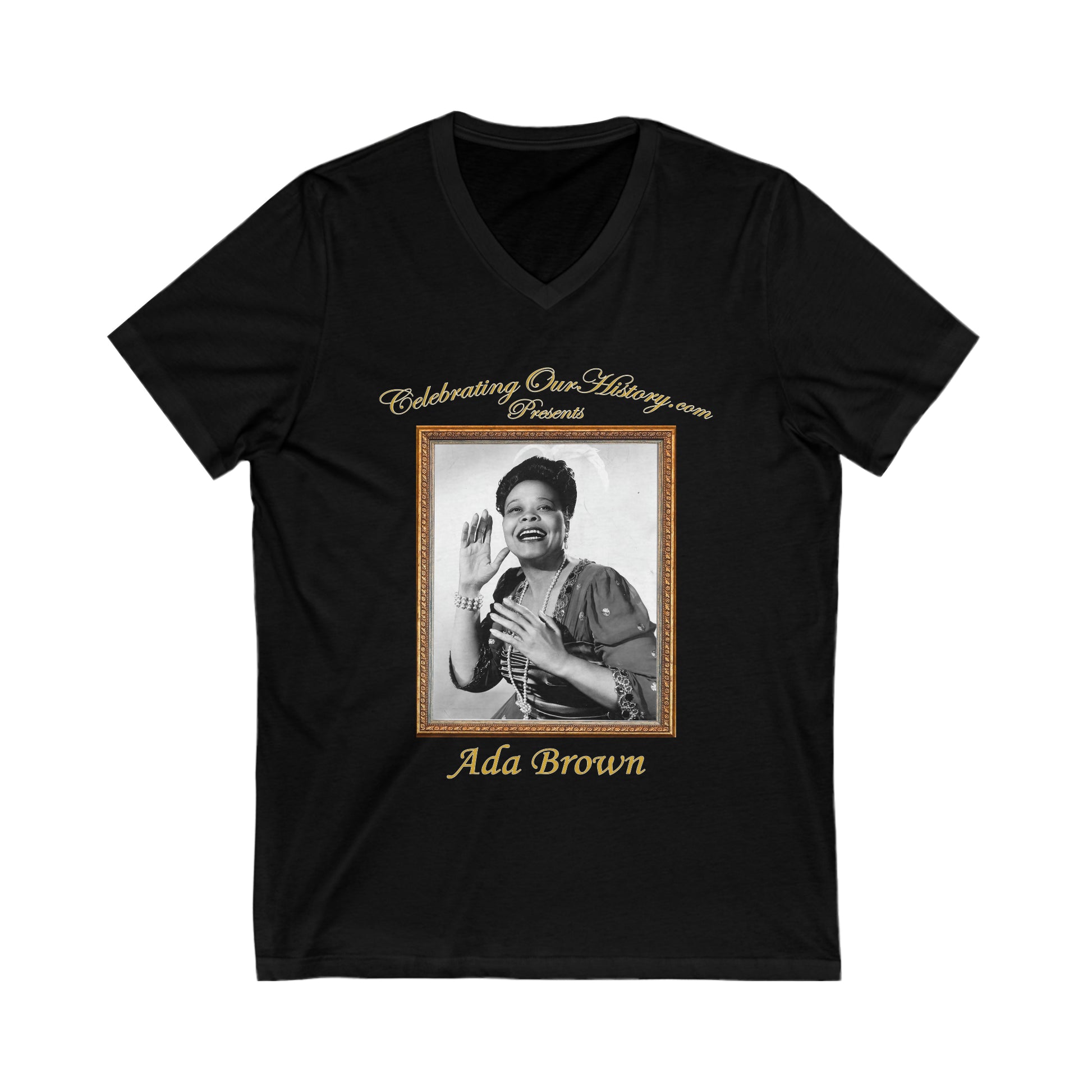 Ada Brown - Stormy Weather (1943) - Front and Back Printed Concert Style V-Neck T-Shirt
