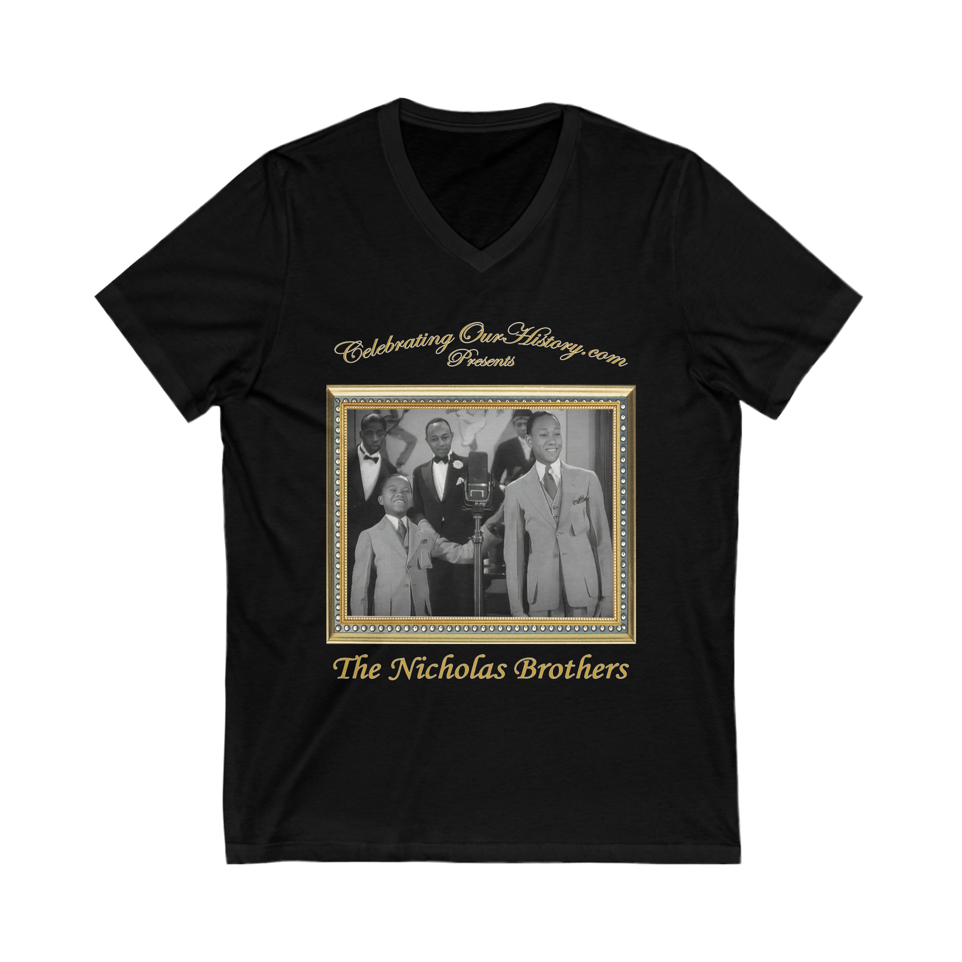 The Nicholas Brothers - The Black Network - Front and Back Printed Concert Style V-Neck T-Shirt