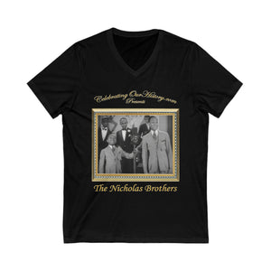 The Nicholas Brothers - The Black Network - Front and Back Printed Concert Style V-Neck T-Shirt