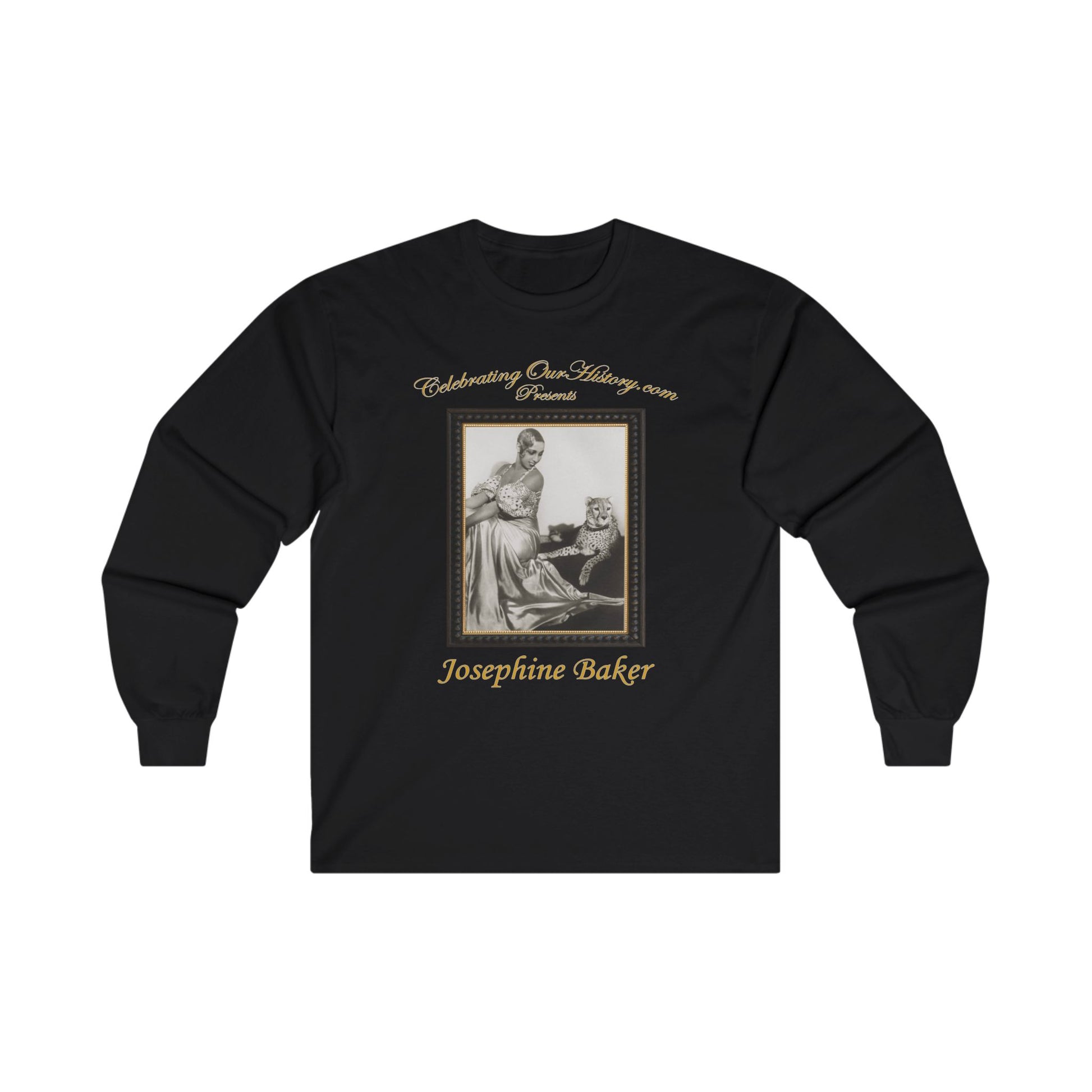 Josephine Baker - Four Stamps - Front and Back Printed Concert Style Long Sleeve T-Shirt