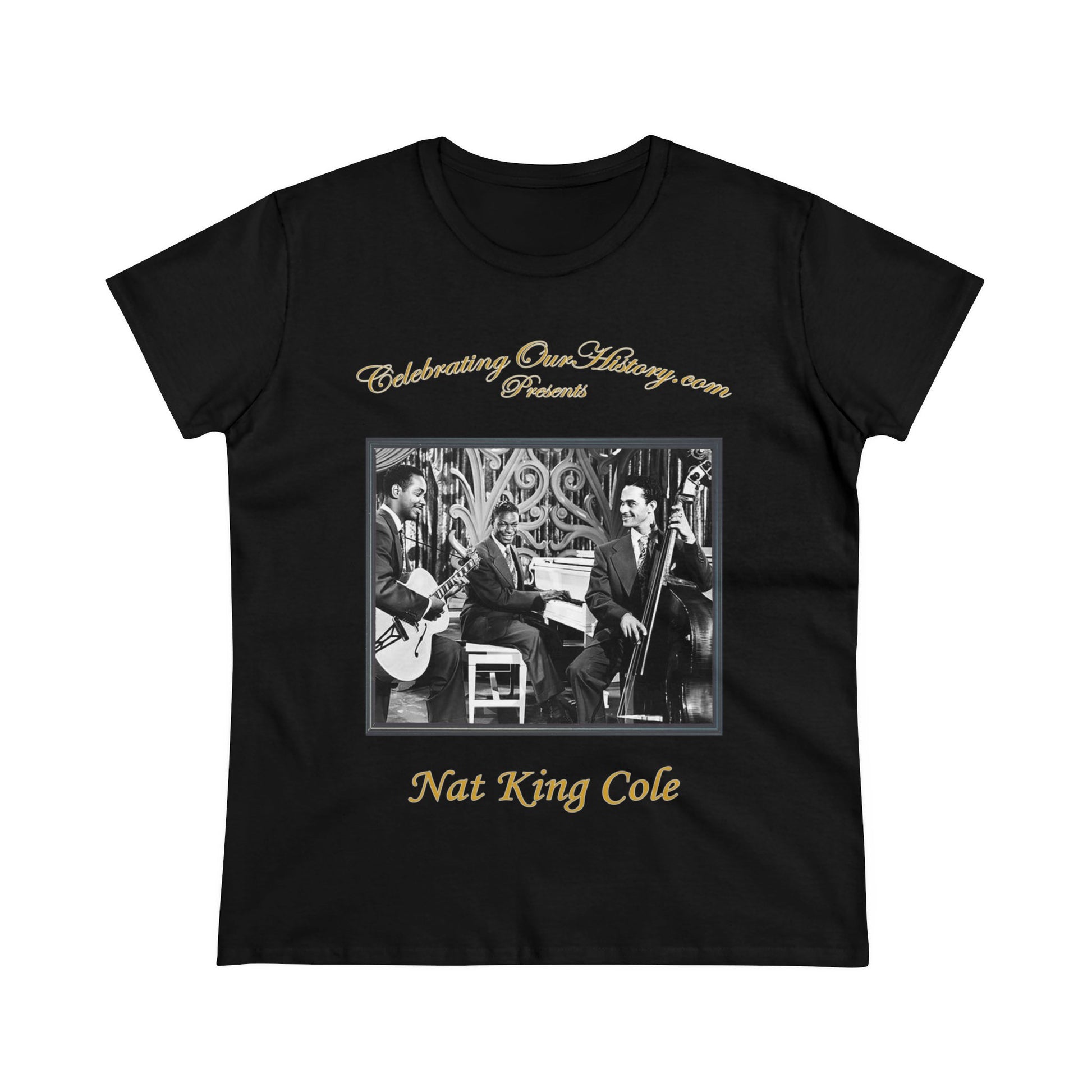 Nat King Cole - The Nat King Cole Trio -  Front and Back Printed Concert Style Women's T-Shirt