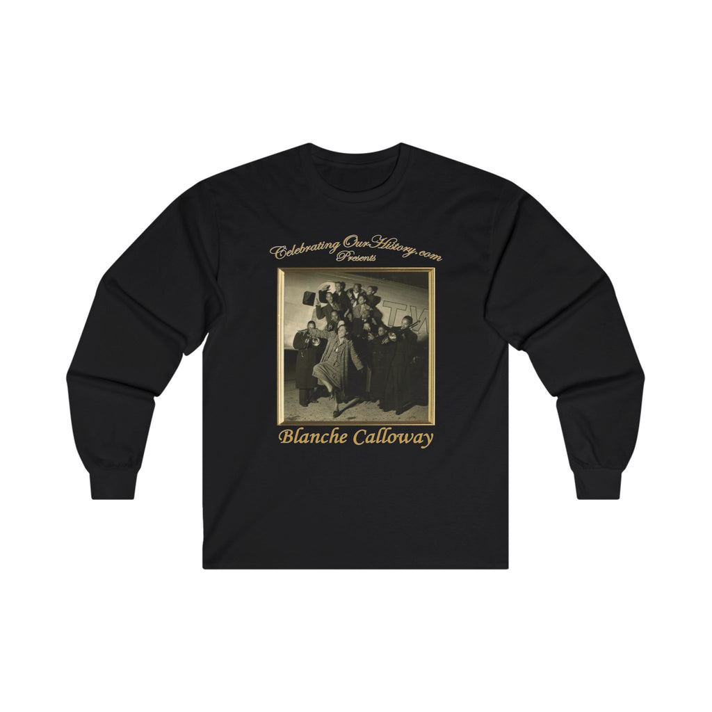Blanche Calloway - Four Albums - Front and Back Printed Concert Style Long Sleeve T-Shirt