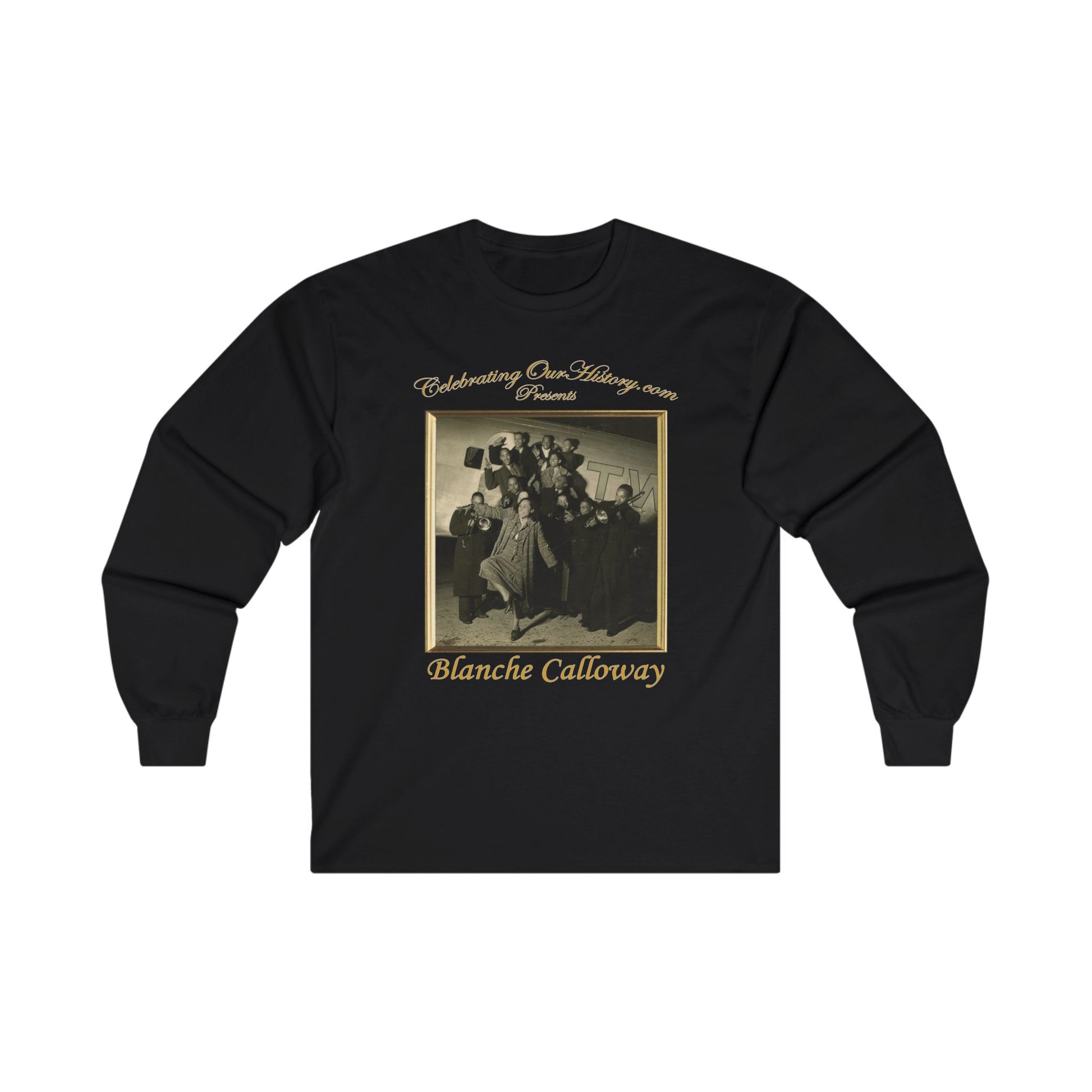 Blanche Calloway - Four Albums - Front and Back Printed Concert Style Long Sleeve T-Shirt