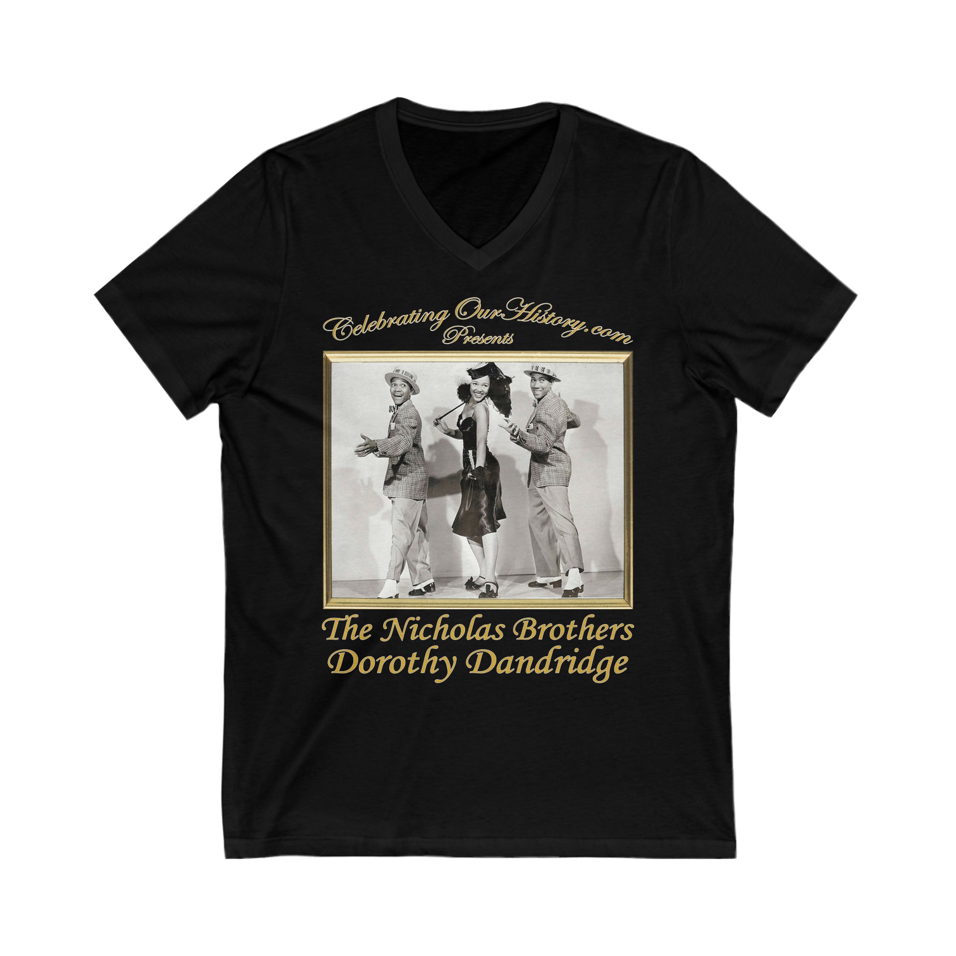 The Nicholas Brothers and Dorothy Dandridge - Sun Valley Serenade (1941) v2 - Front and Back Printed Concert Style V-Neck T-Shirt
