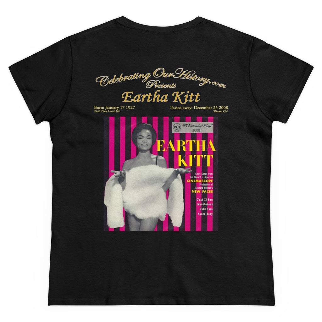 Eartha Kitt - Eartha Kitt Album -  Front and Back Printed Concert Style Women's T-Shirt