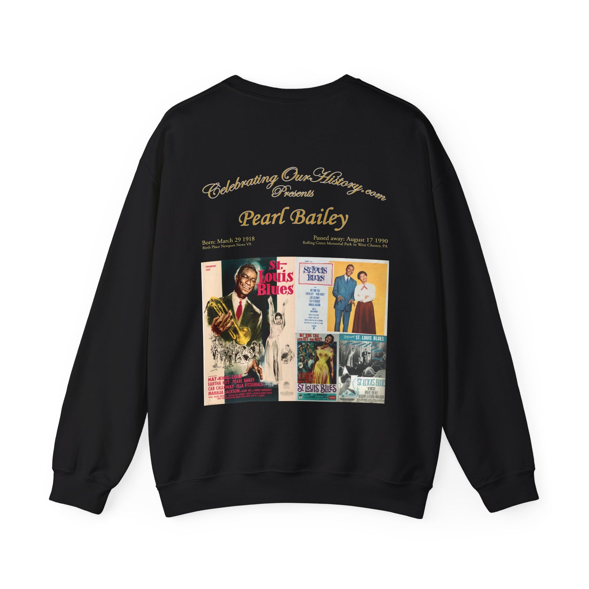 Pearl Bailey - St. Louis Blues (1958) -  Front and Back Printed Concert Style Sweatshirt