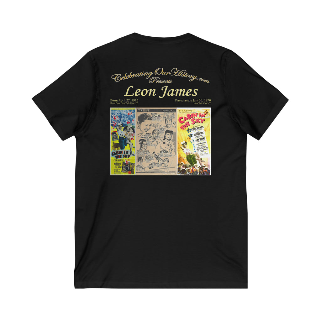 Leon James - Cabin in the Sky (1943) - Front and Back Printed Concert Style V-Neck T-Shirt