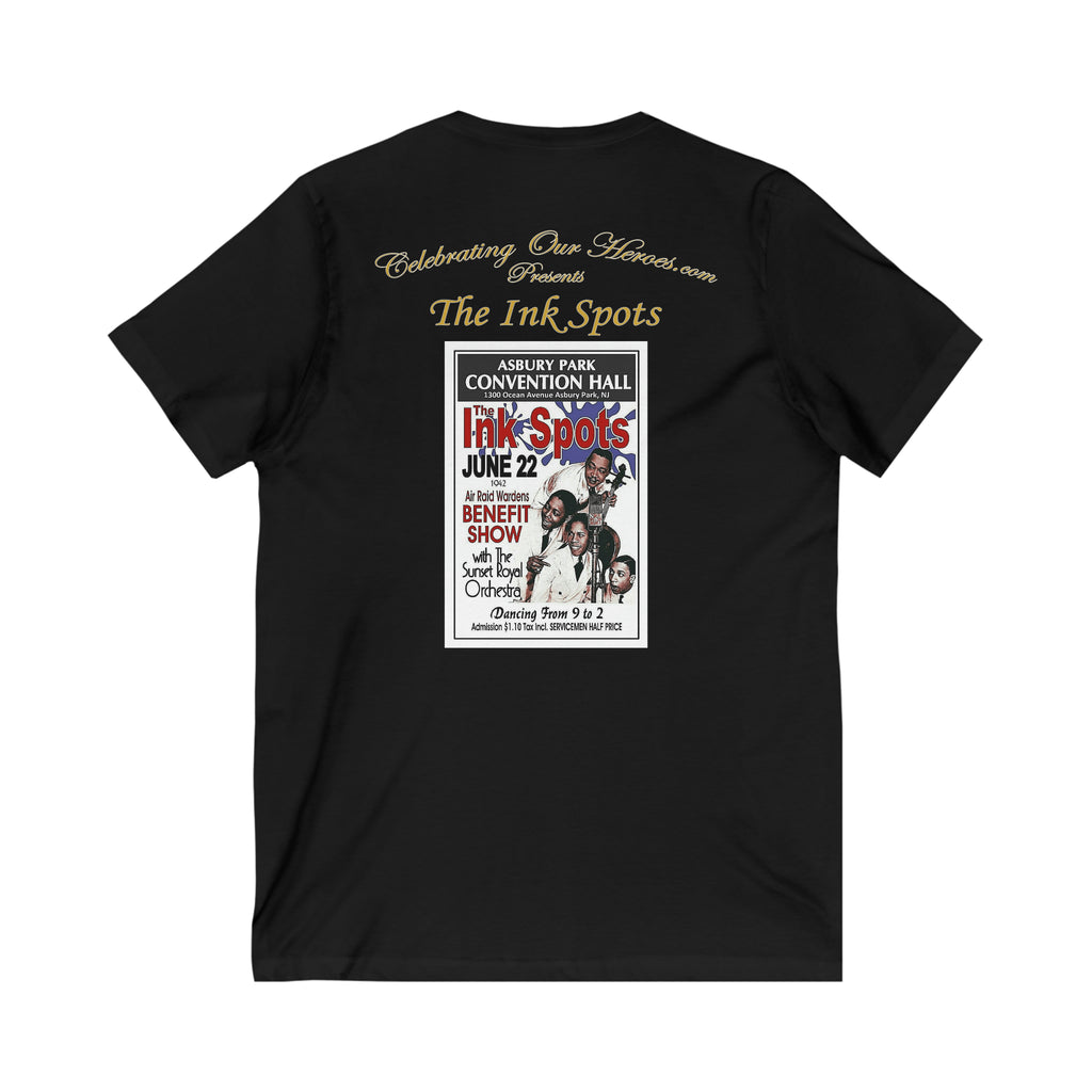 The Ink Spots - Ashbury Park - Front and Back Printed Concert Style V-Neck T-Shirt