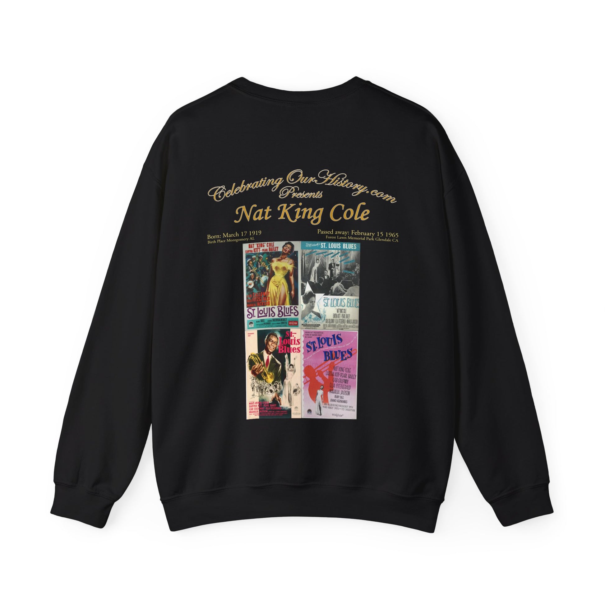 Nat King Cole - St. Louis Blues (1958) -  Front and Back Printed Concert Style Sweatshirt