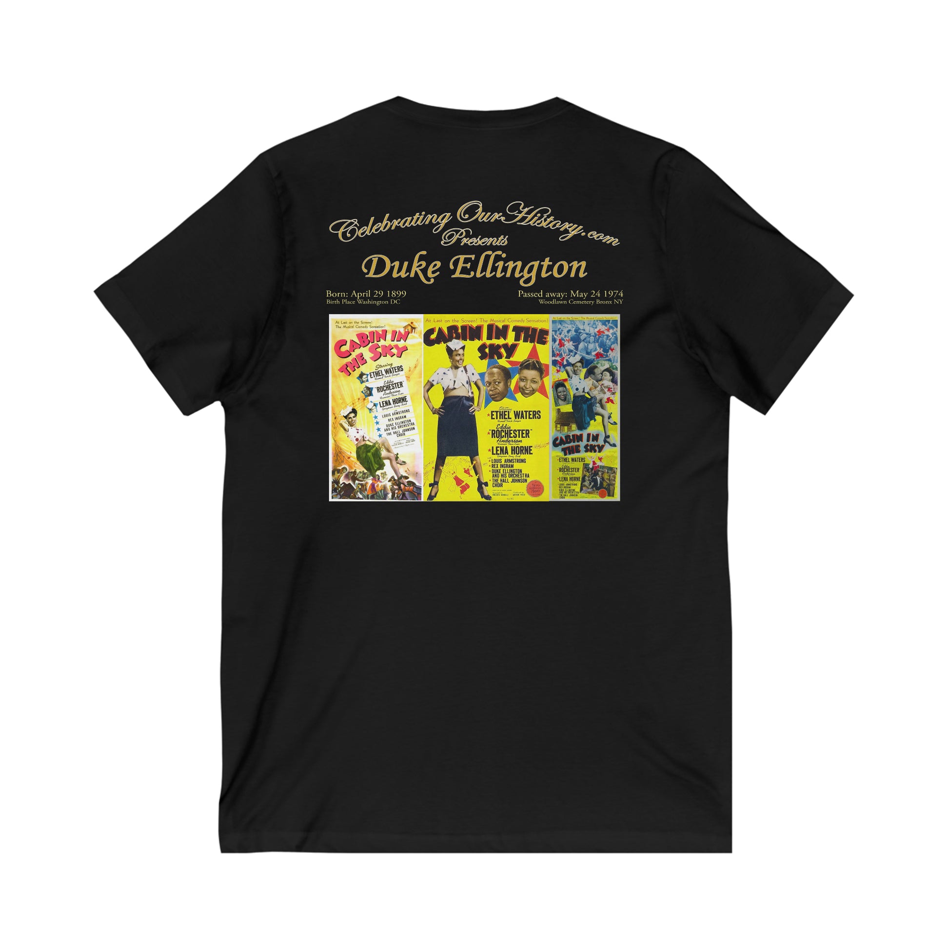 Duke Ellington - Cabin in the Sky (1943) - Front and Back Printed Concert Style V-Neck T-Shirt