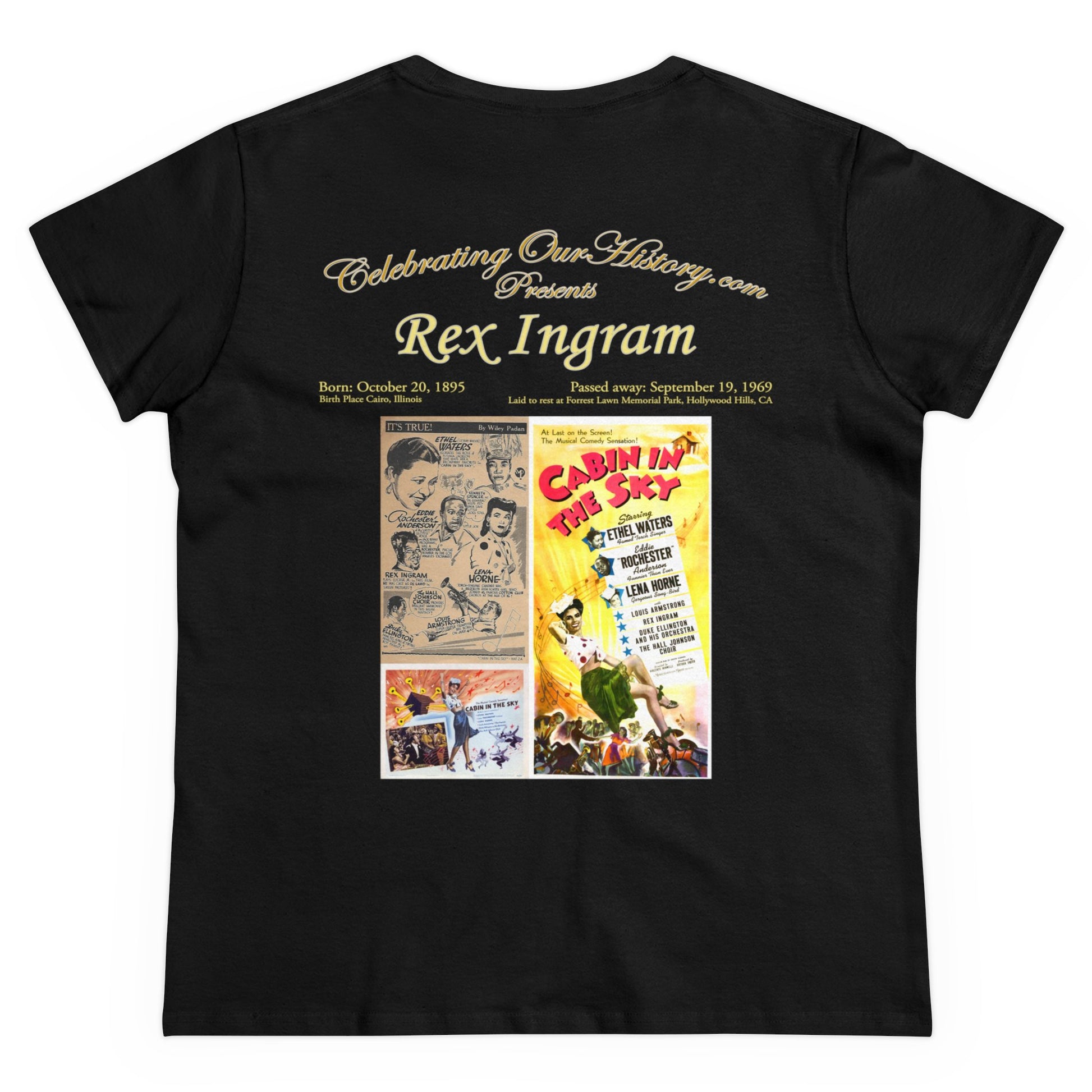 Rex Ingram - Cabin in the Sky (1943) -  Front and Back Printed Concert Style Women's T-Shirt