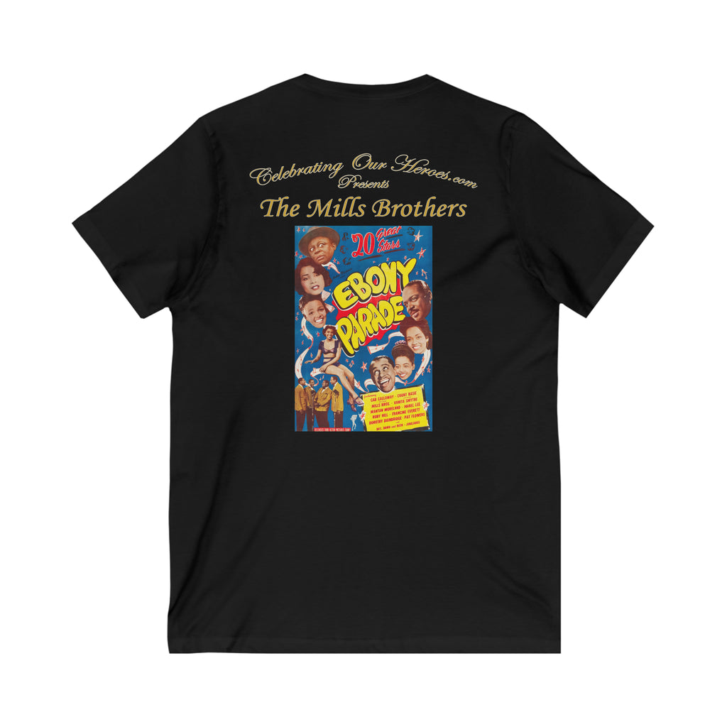 The Mills Brothers - Ebony Parade (1947) - Front and Back Printed Concert Style V-Neck T-Shirt