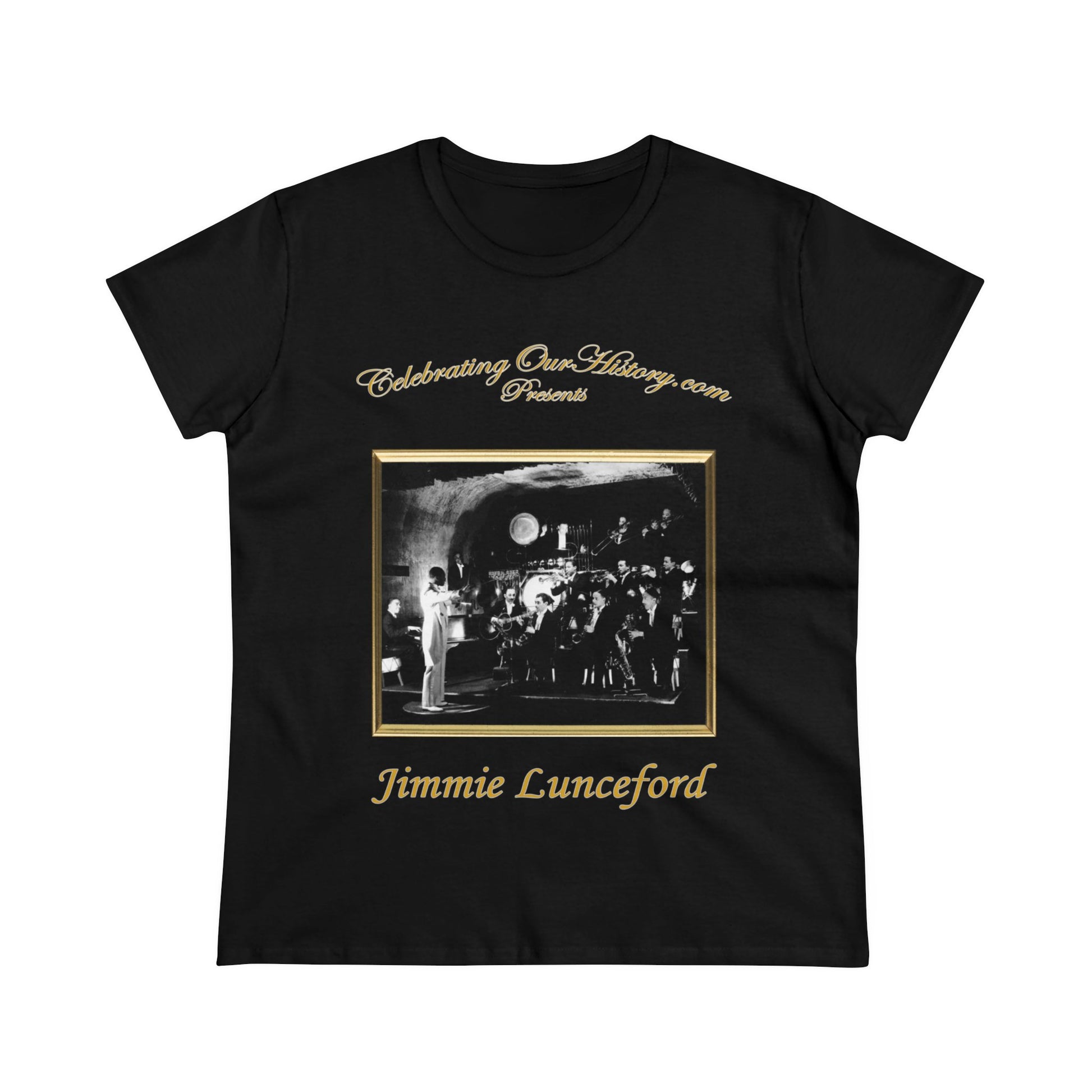 Jimmie Lunceford - Four Records -  Front and Back Printed Concert Style Women's T-Shirt