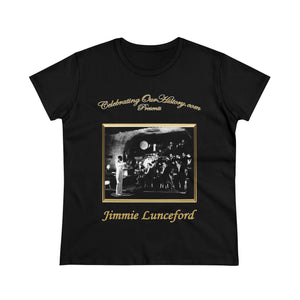 Jimmie Lunceford - Four Records -  Front and Back Printed Concert Style Women's T-Shirt