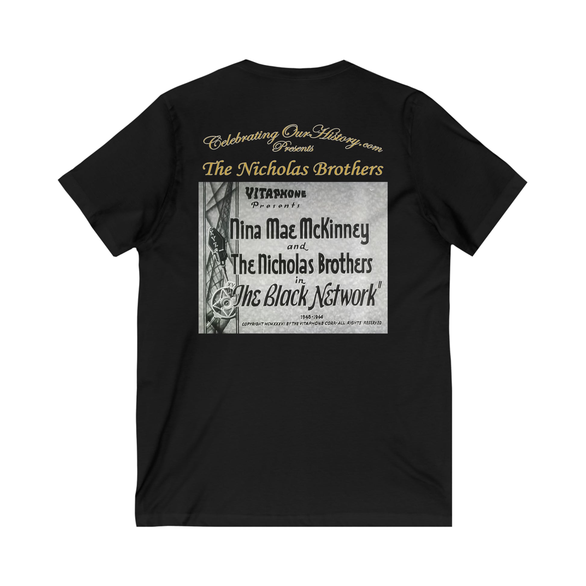 The Nicholas Brothers - The Black Network - Front and Back Printed Concert Style V-Neck T-Shirt