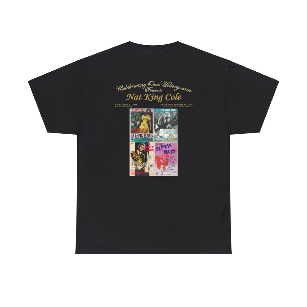 Nat King Cole - St. Louis Blues (1958) v2 -  Front and Back Printed Concert Style T-Shirt