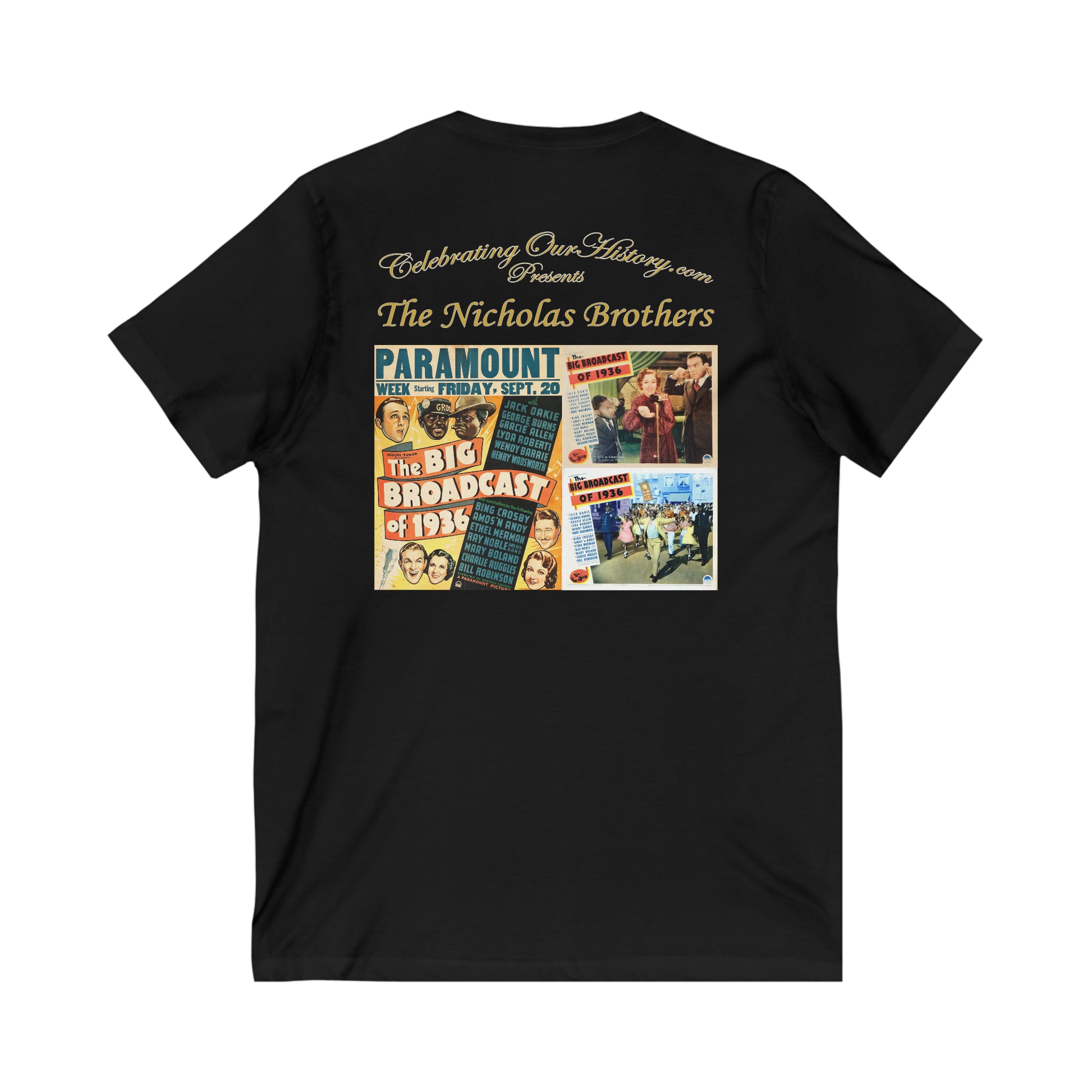 The Nicholas Brothers - The Big Broadcast of 1936 v2 - Front and Back Printed Concert Style V-Neck T-Shirt