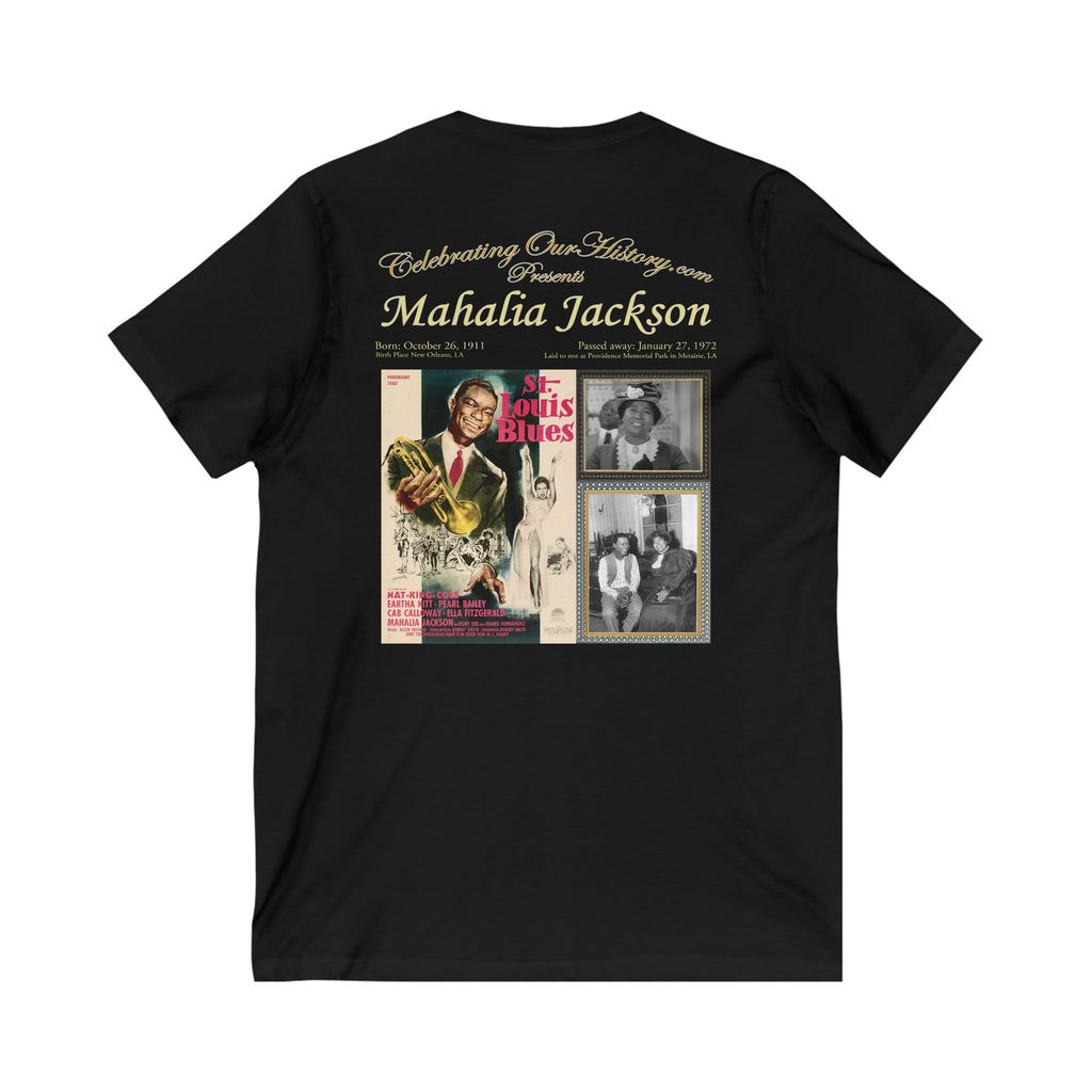 Mahalia Jackson - St. Louis Blues (1958) - Front and Back Printed Concert Style V-Neck T-Shirt