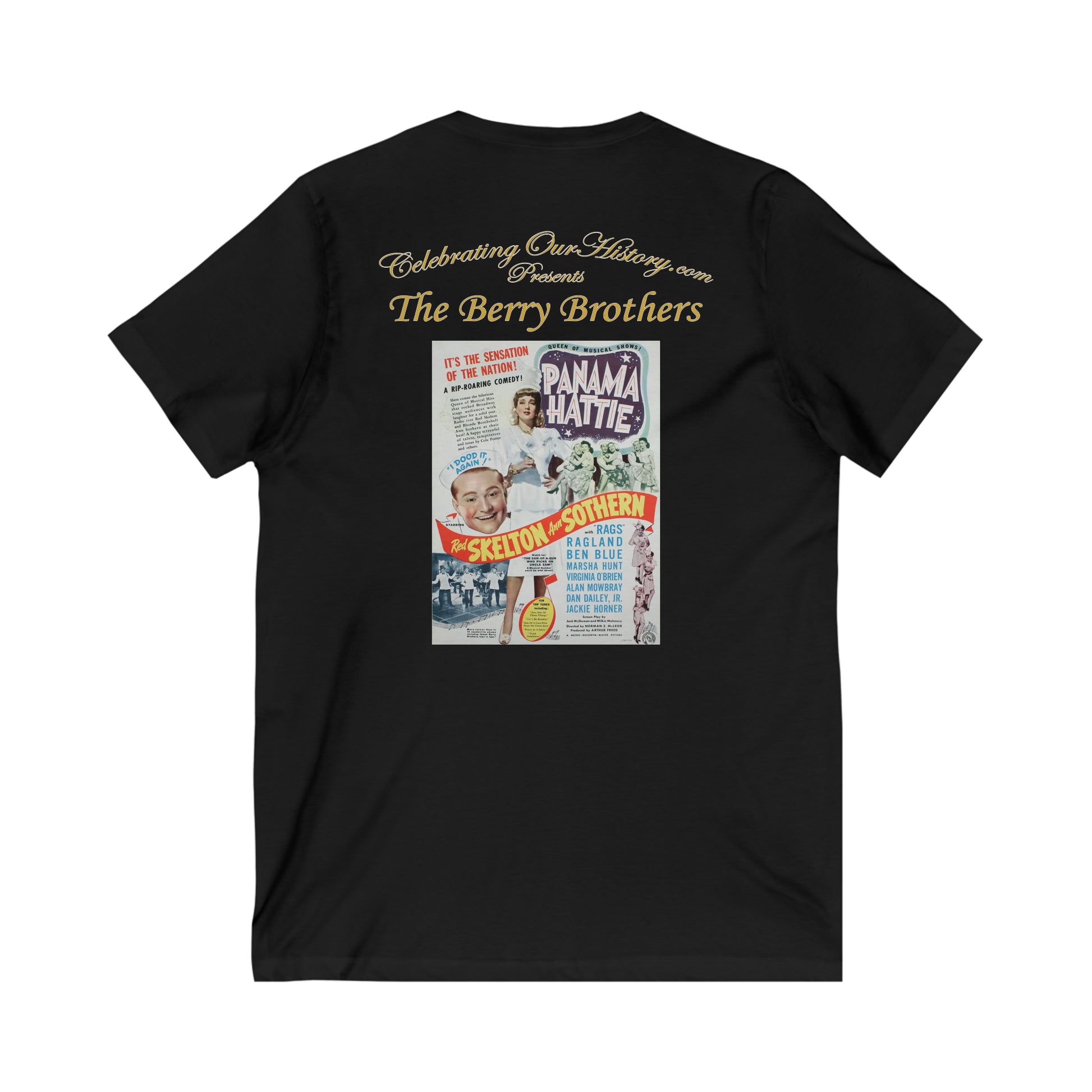The Berry Brothers - Panama Hattie (1942) - Front and Back Printed Concert Style V-Neck T-Shirt