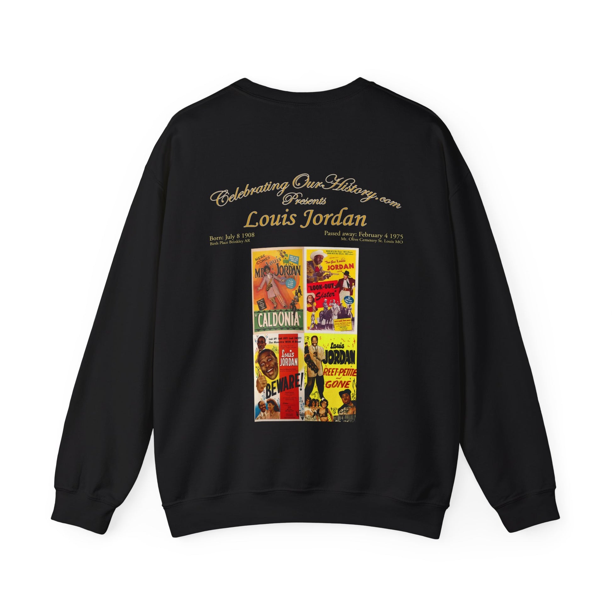 Louis Jordan - Four Movie Posters v2 -  Front and Back Printed Concert Style Sweatshirt