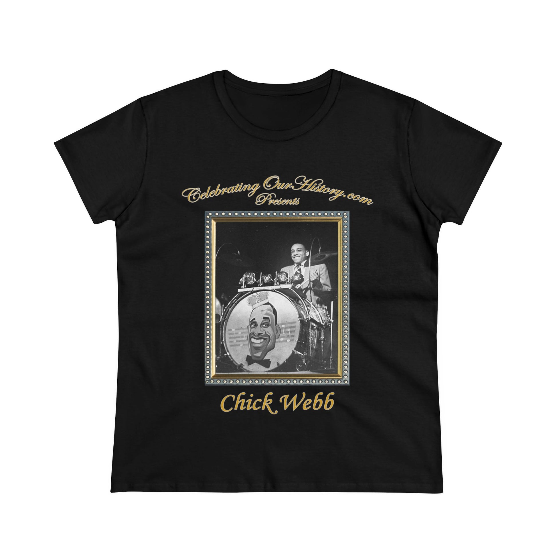 Chick Webb - Four Records -  Front and Back Printed Concert Style Women's T-Shirt
