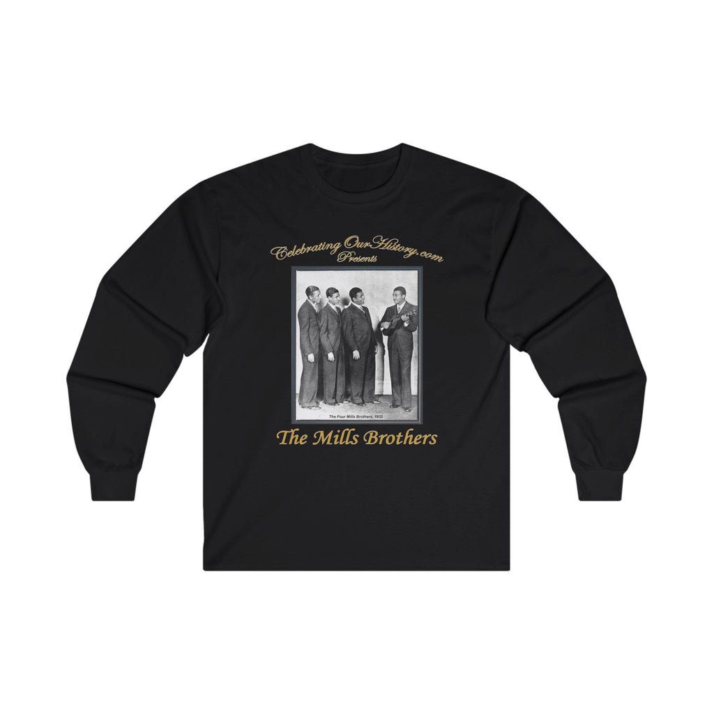 The Mills Brothers - Six Albums - Front and Back Printed Concert Style Long Sleeve T-Shirt