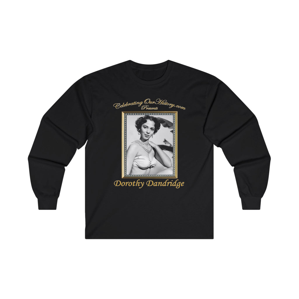 Dorothy Dandridge - Ebony Cover - Front and Back Printed Concert Style Long Sleeve T-Shirt