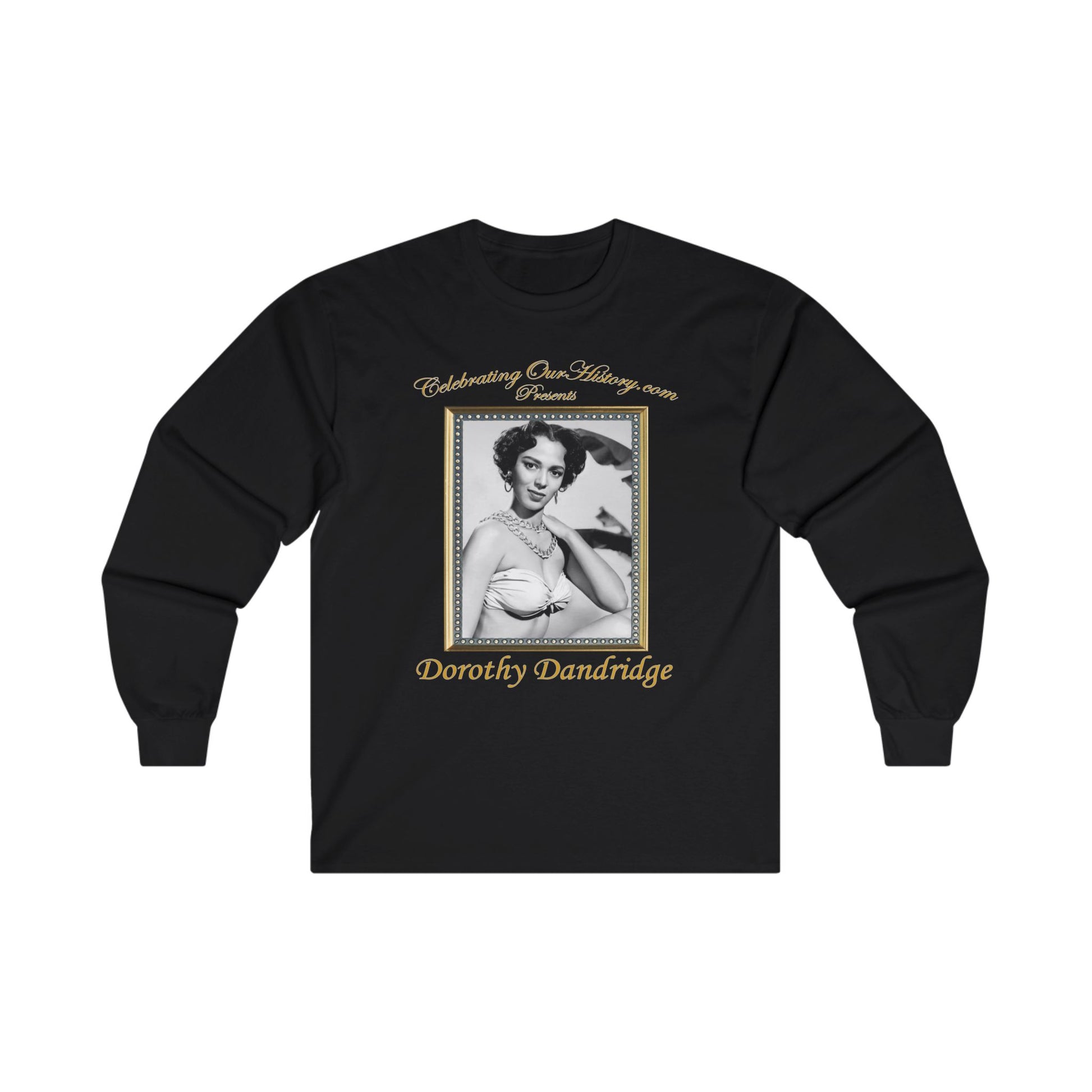 Dorothy Dandridge - Ebony Cover - Front and Back Printed Concert Style Long Sleeve T-Shirt